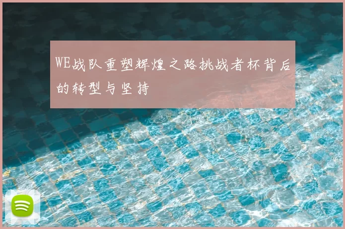 WE战队重塑辉煌之路挑战者杯背后的转型与坚持