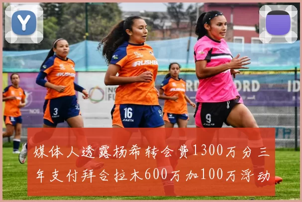 媒体人透露杨希转会费1300万分三年支付拜合拉木600万加100万浮动