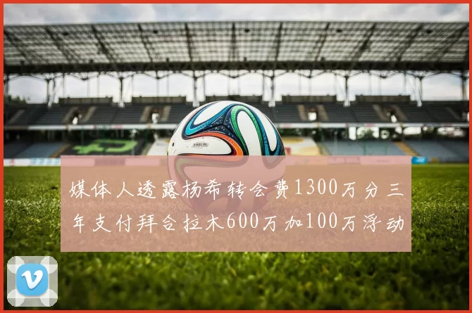 媒体人透露杨希转会费1300万分三年支付拜合拉木600万加100万浮动